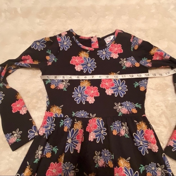 Hannah Anderson Sz 140 (US 10) Floral Black Dress - Picture 8 of 9